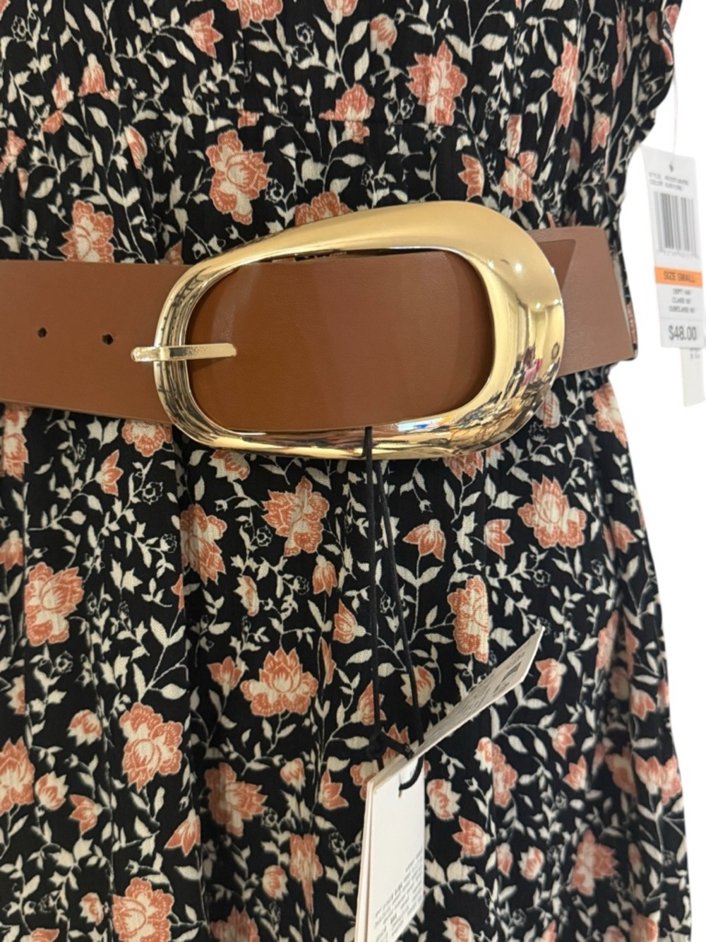 Bundle Deal - Wallflower Black Floral Dress Small + Zara Belt - Picture 4 of 10